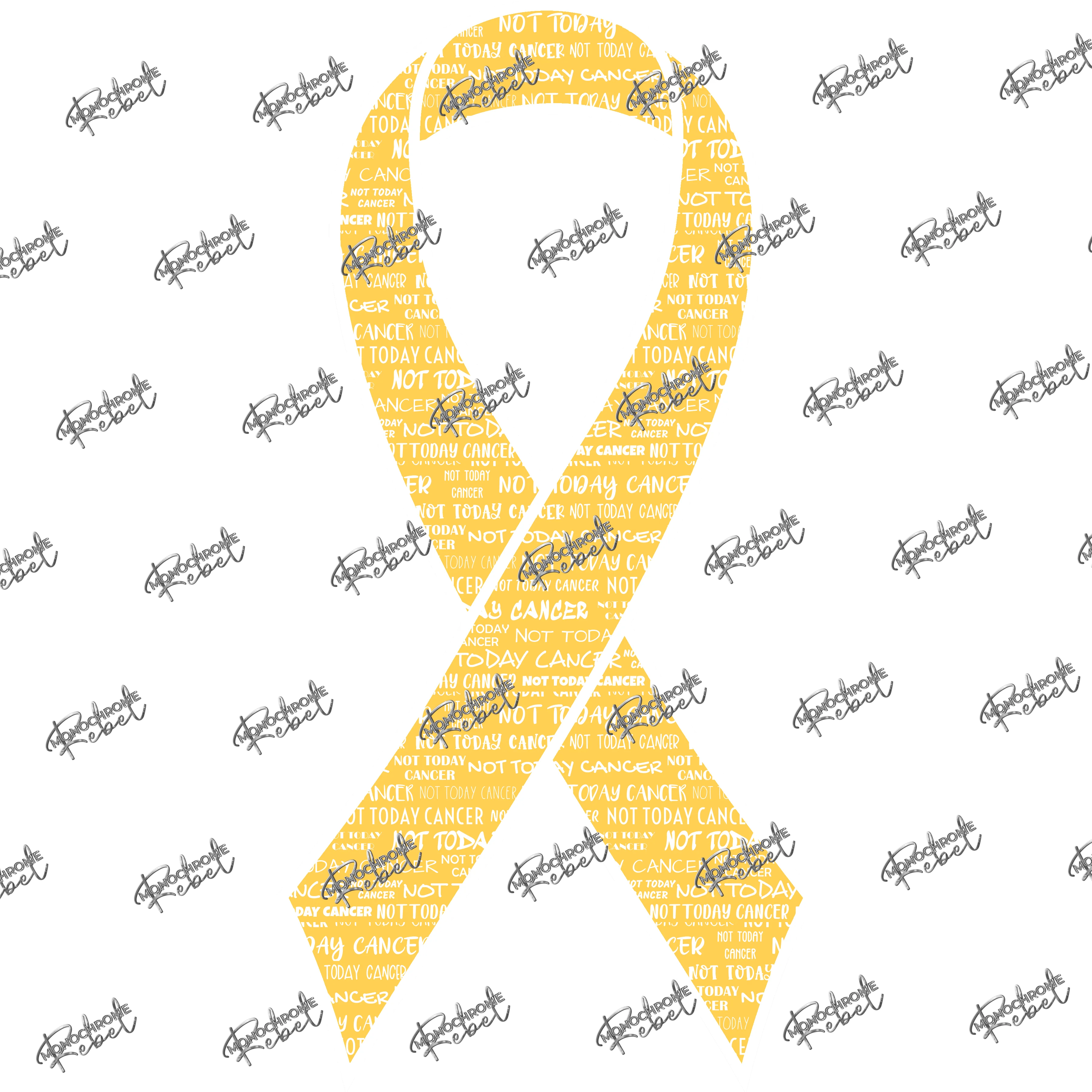 Not Today Cancer Ribbon - Childhood (Yellow) - Image 2