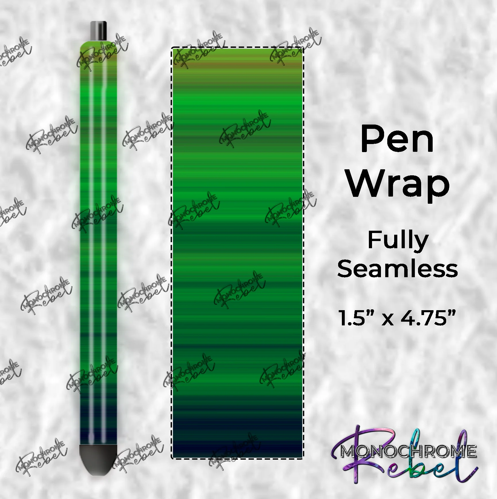 Stripey Gradient Pen Wraps - Dark Green