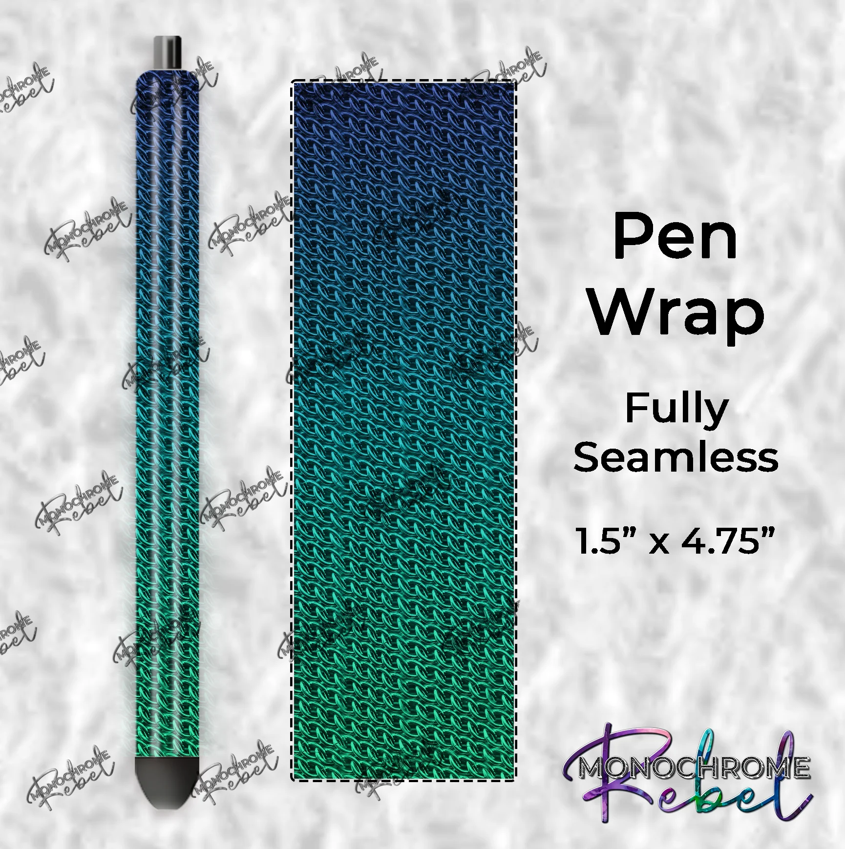 GSG Chainmaille Pen Wraps - Blue-Seafoam
