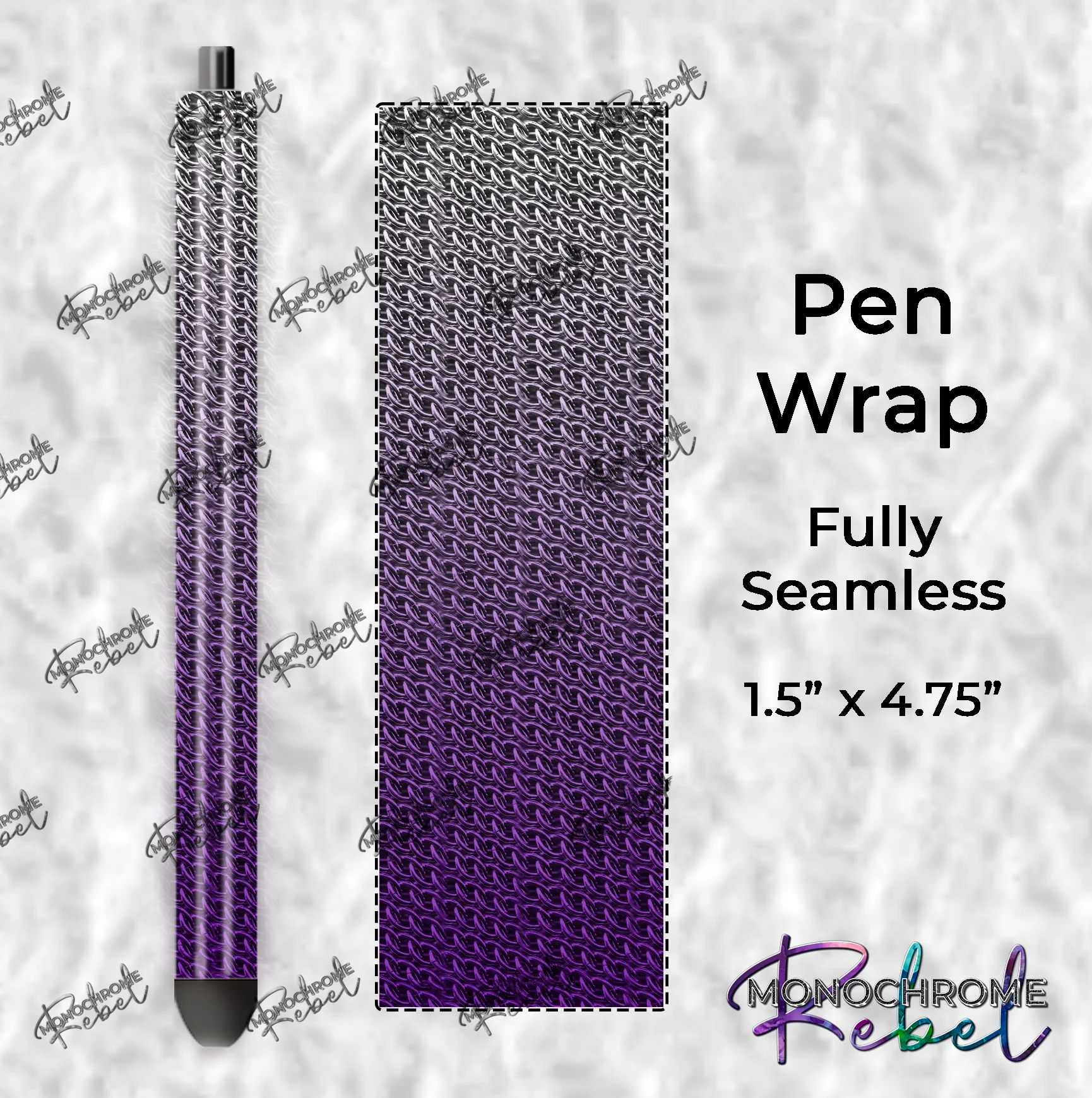 GSG Chainmaille Pen Wraps - White-Violet