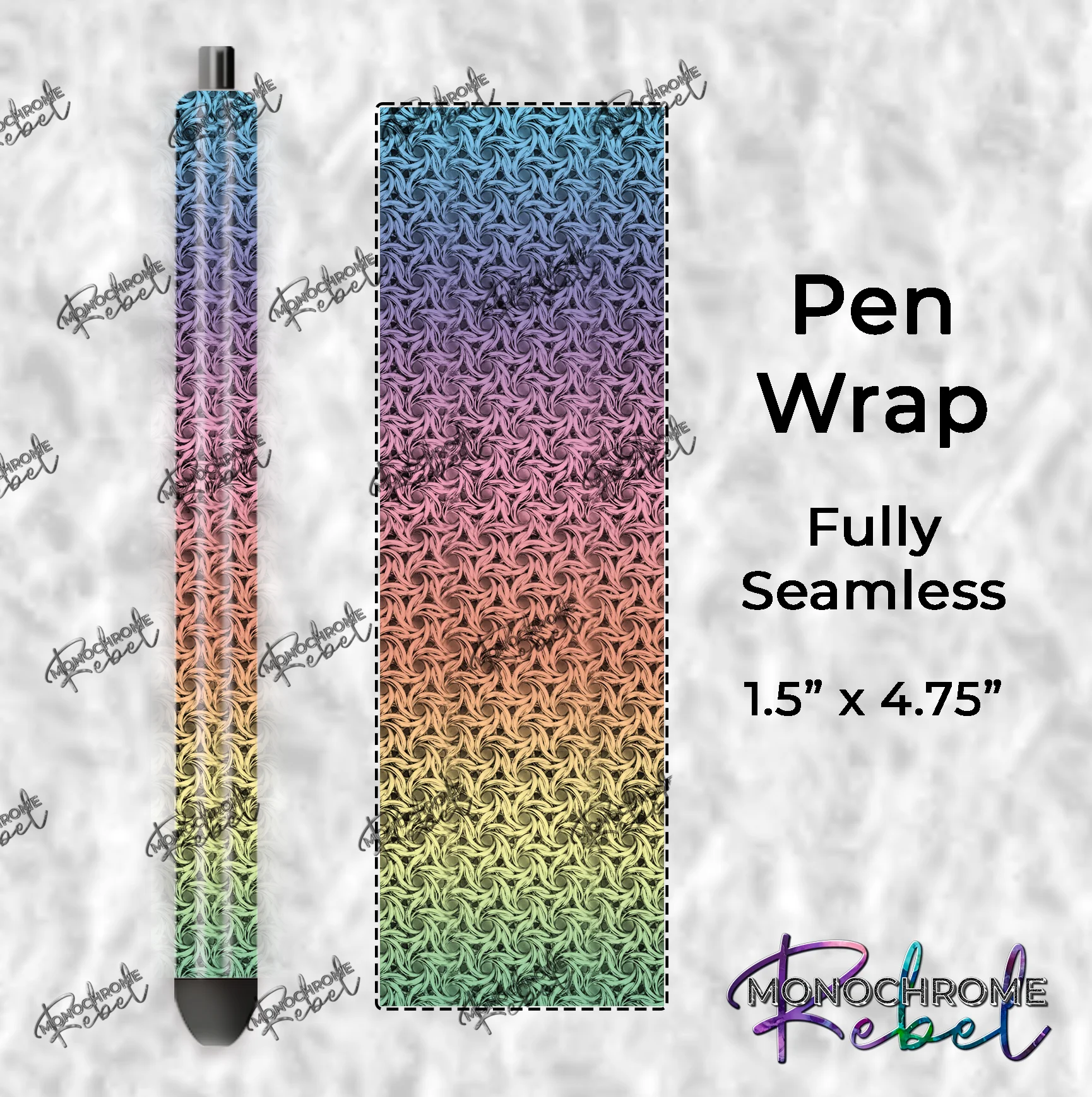 Moorish Rose Chainmaille Pen Wraps - Pastel-Rainbow