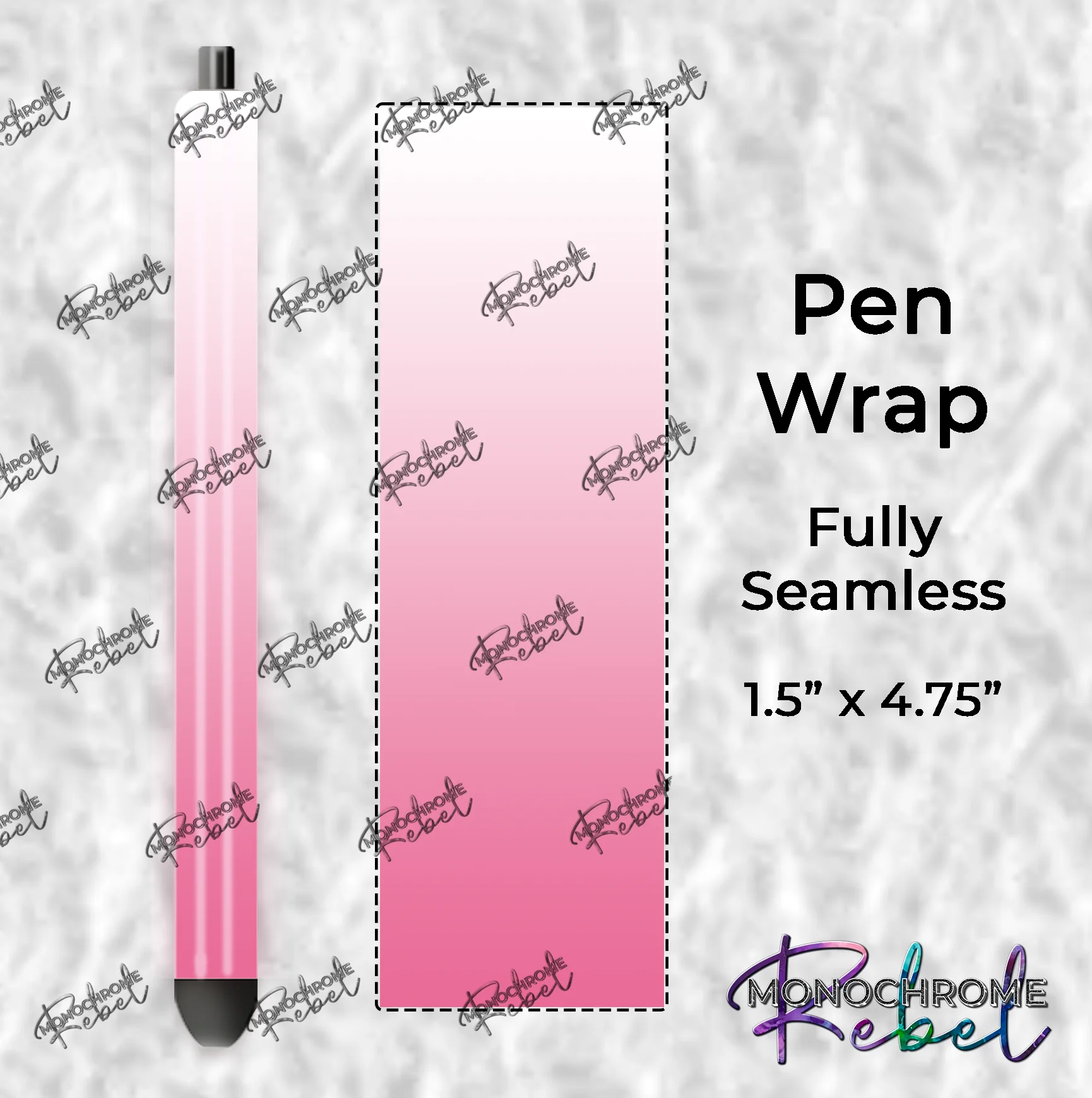 Gradient Pen Wraps - White-Pink