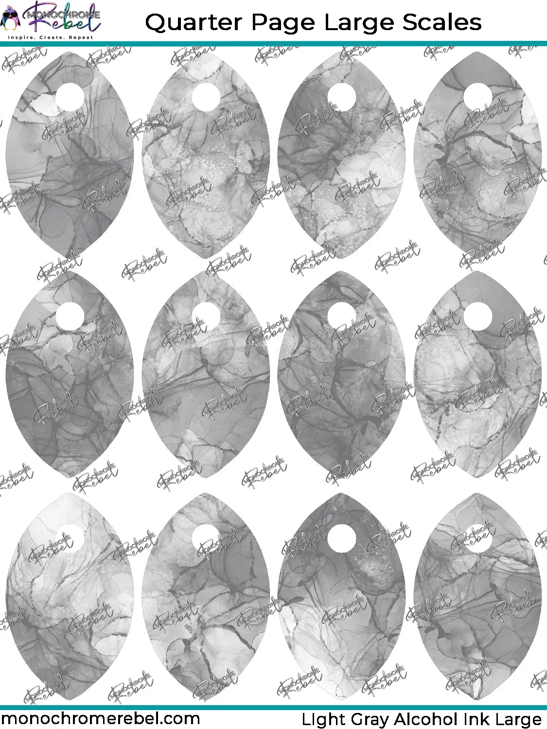 Light Gray Alcohol Ink Upscales