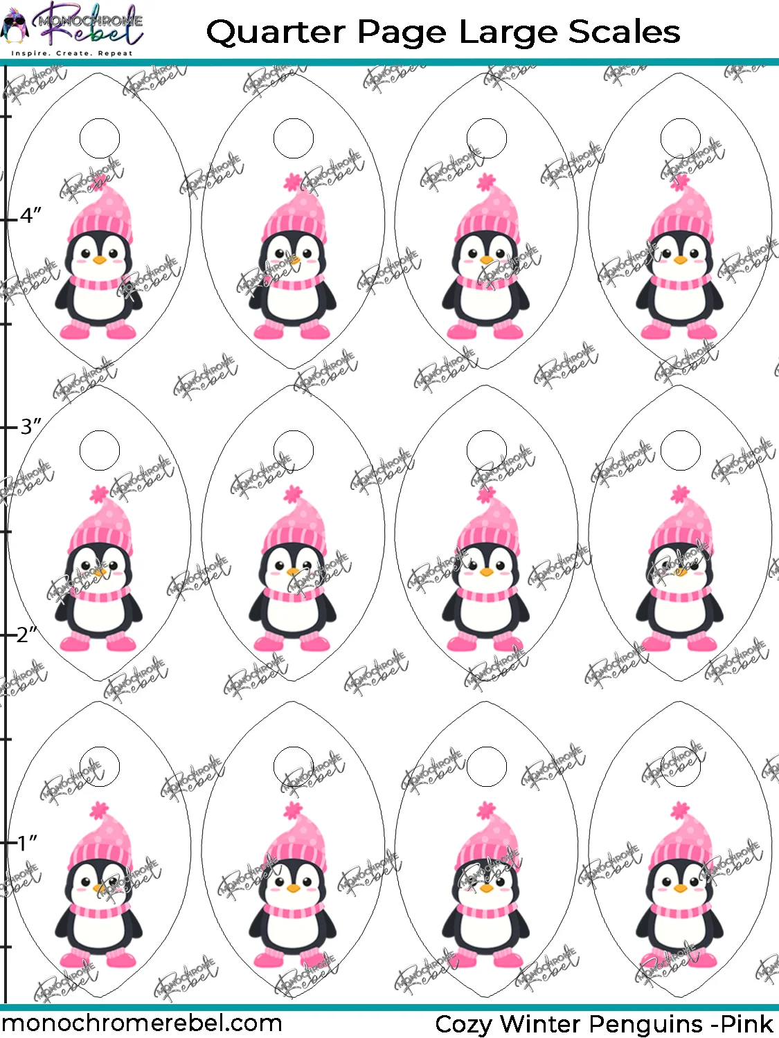 Cozy Winter Penguins - Pink