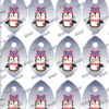 Cozy Winter Penguins in Snow - Blue