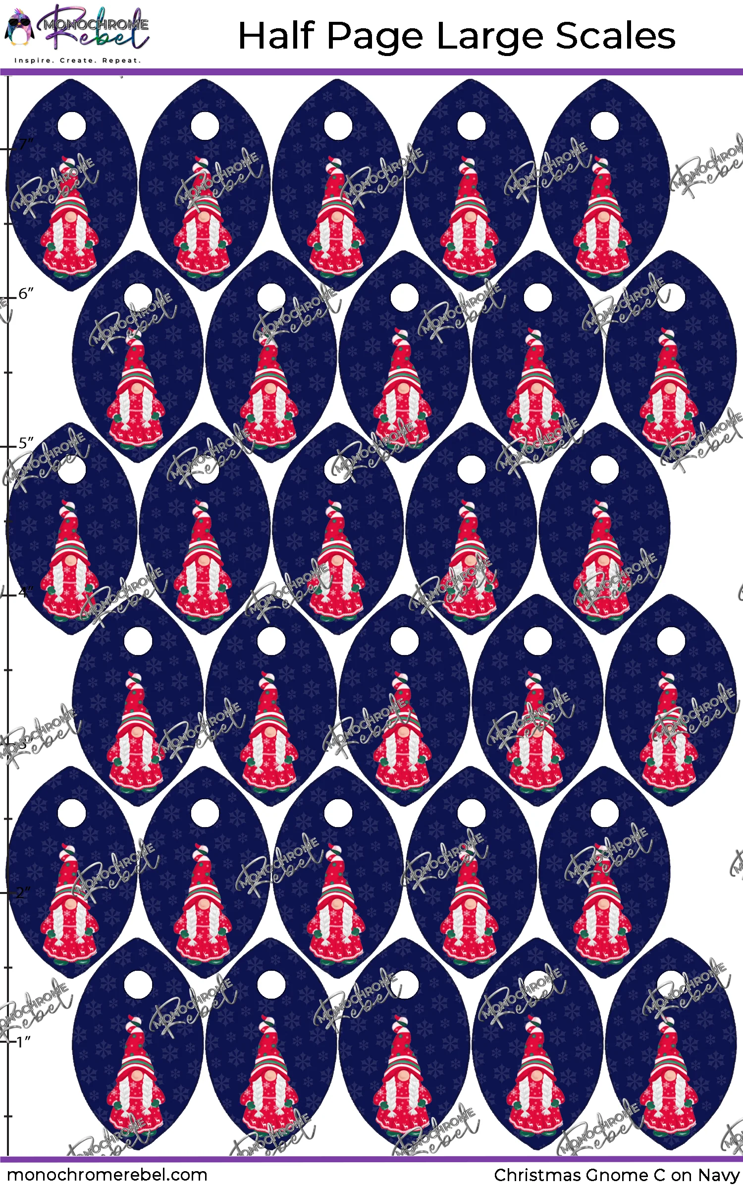 Christmas Gnome C on Navy Upscales - Image 7