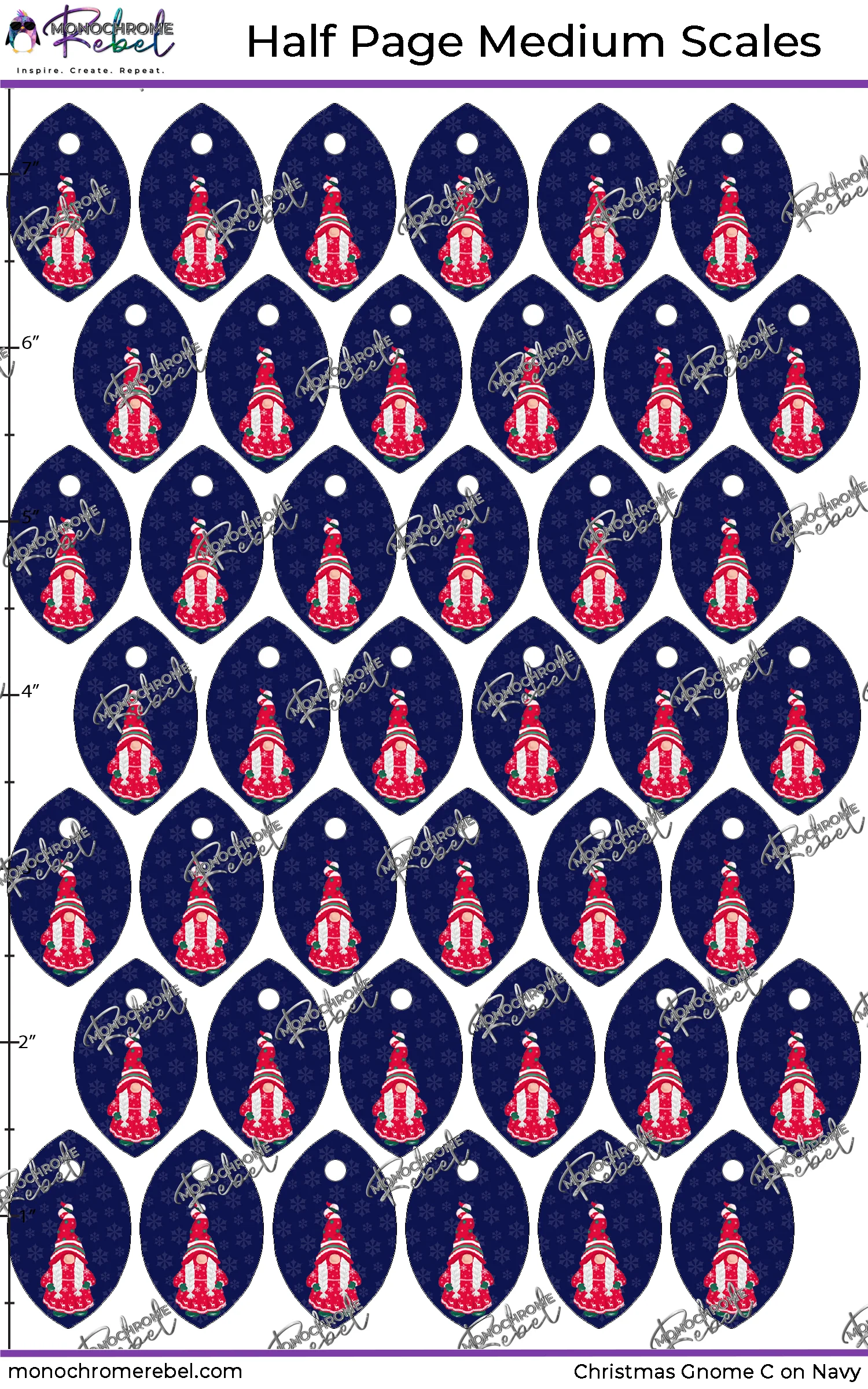 Christmas Gnome C on Navy Upscales - Image 6