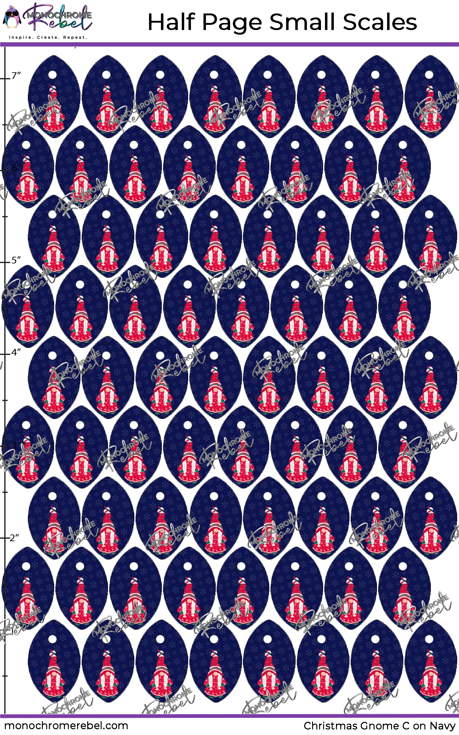 Christmas Gnome C on Navy Upscales - Image 3