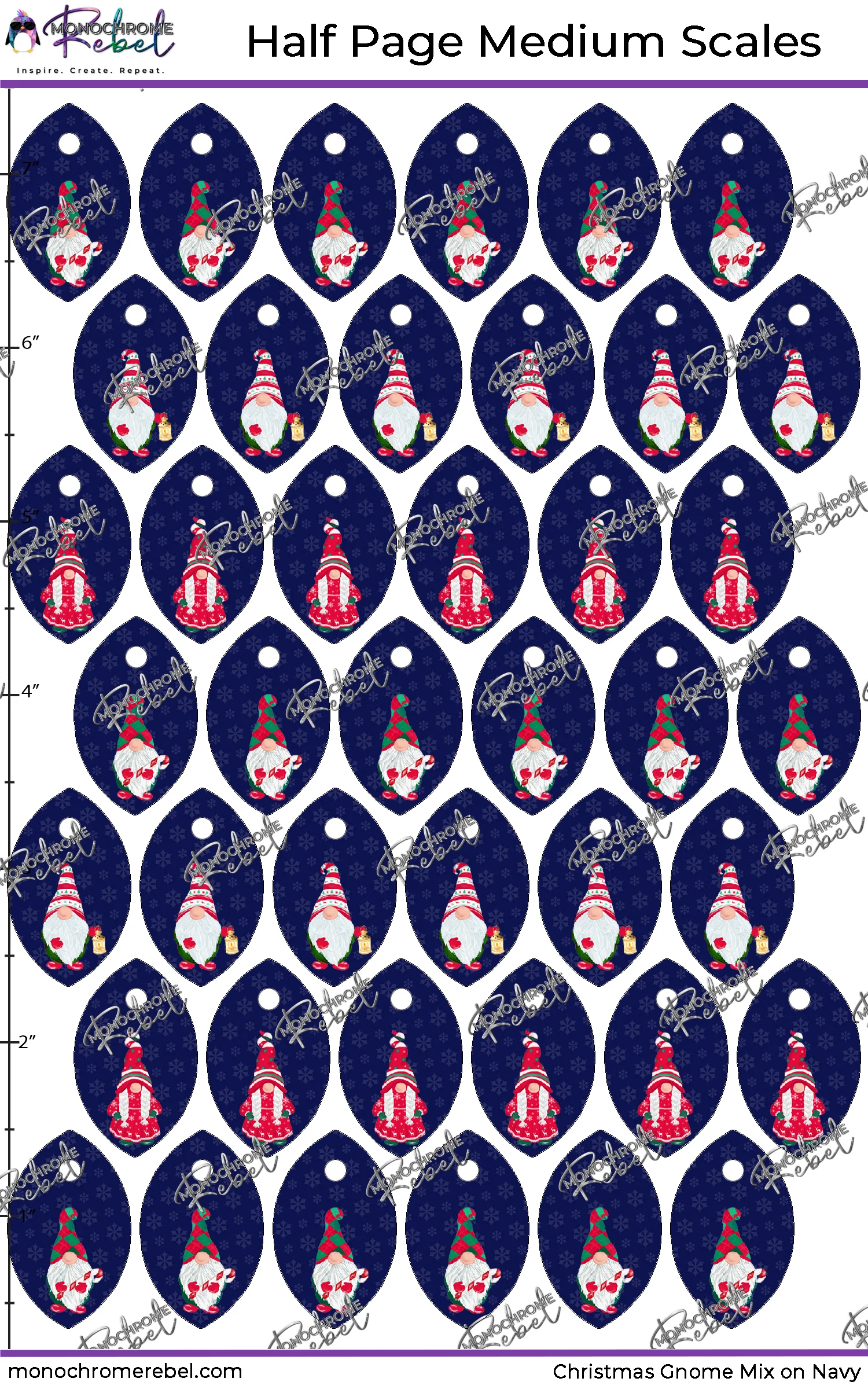 Christmas Gnome Mix on Navy Upscales - Image 3
