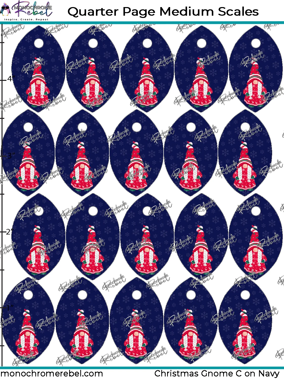 Christmas Gnome C on Navy Upscales - Image 5