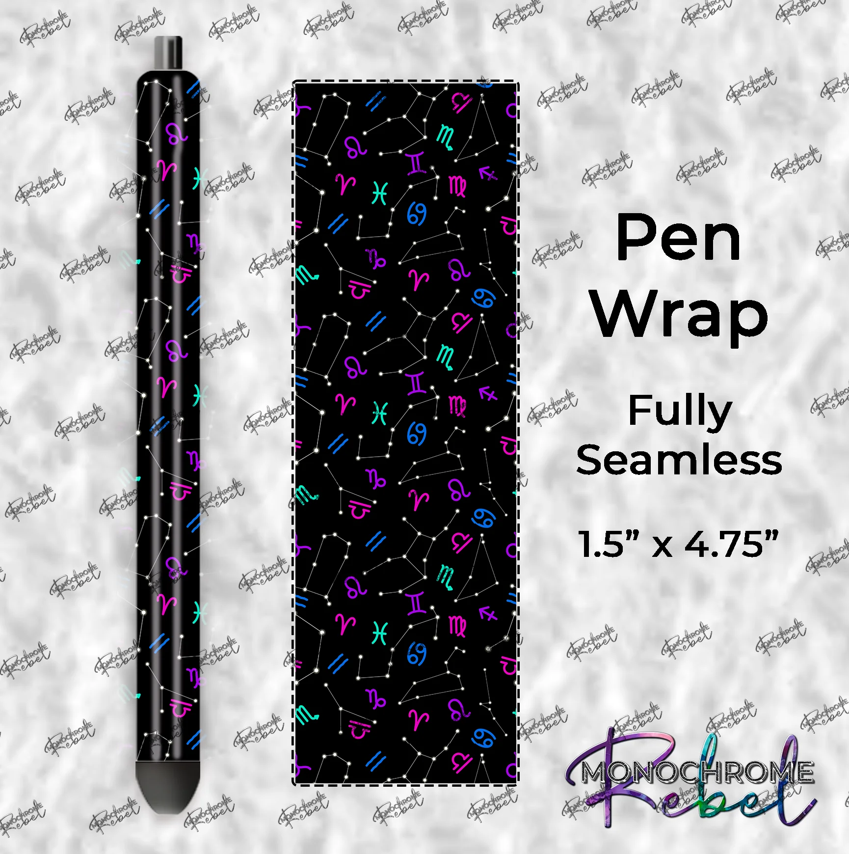 Zodiac Constellations Pen Wraps Colorful