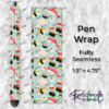 Sushi Bites Large on Light Teal Pen Wrap