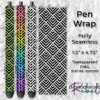 Monochrome Pattern Downward Pointing Pen Wrap