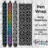 Monochrome Pattern Square Black Pen Wrap