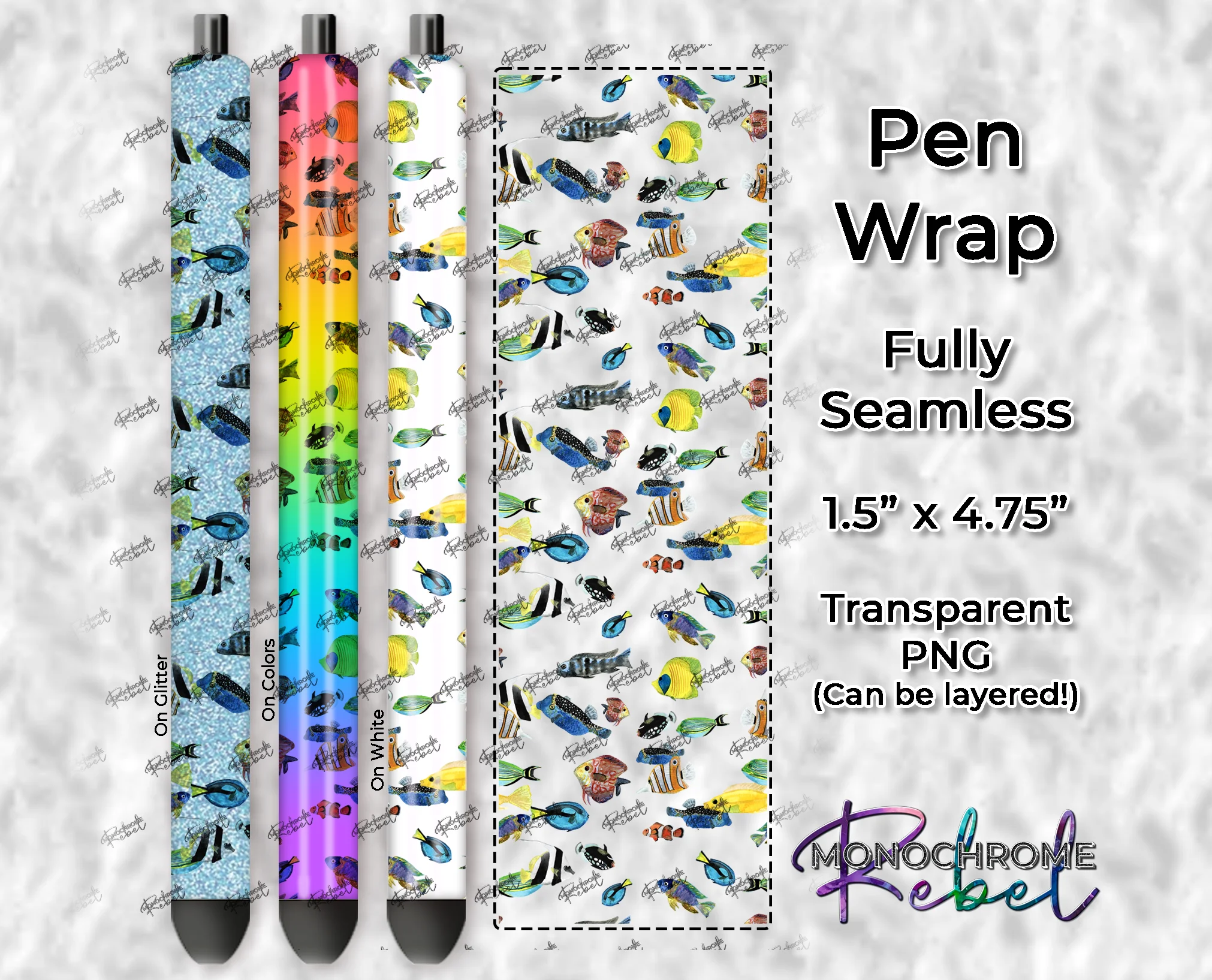 Tropical Fish Vertical Pen Wrap