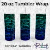 Dad Words Bright Blues Stripey on Black Tumbler Wrap
