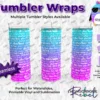She Her Words White on Turquoise Magenta Tumbler Wrap