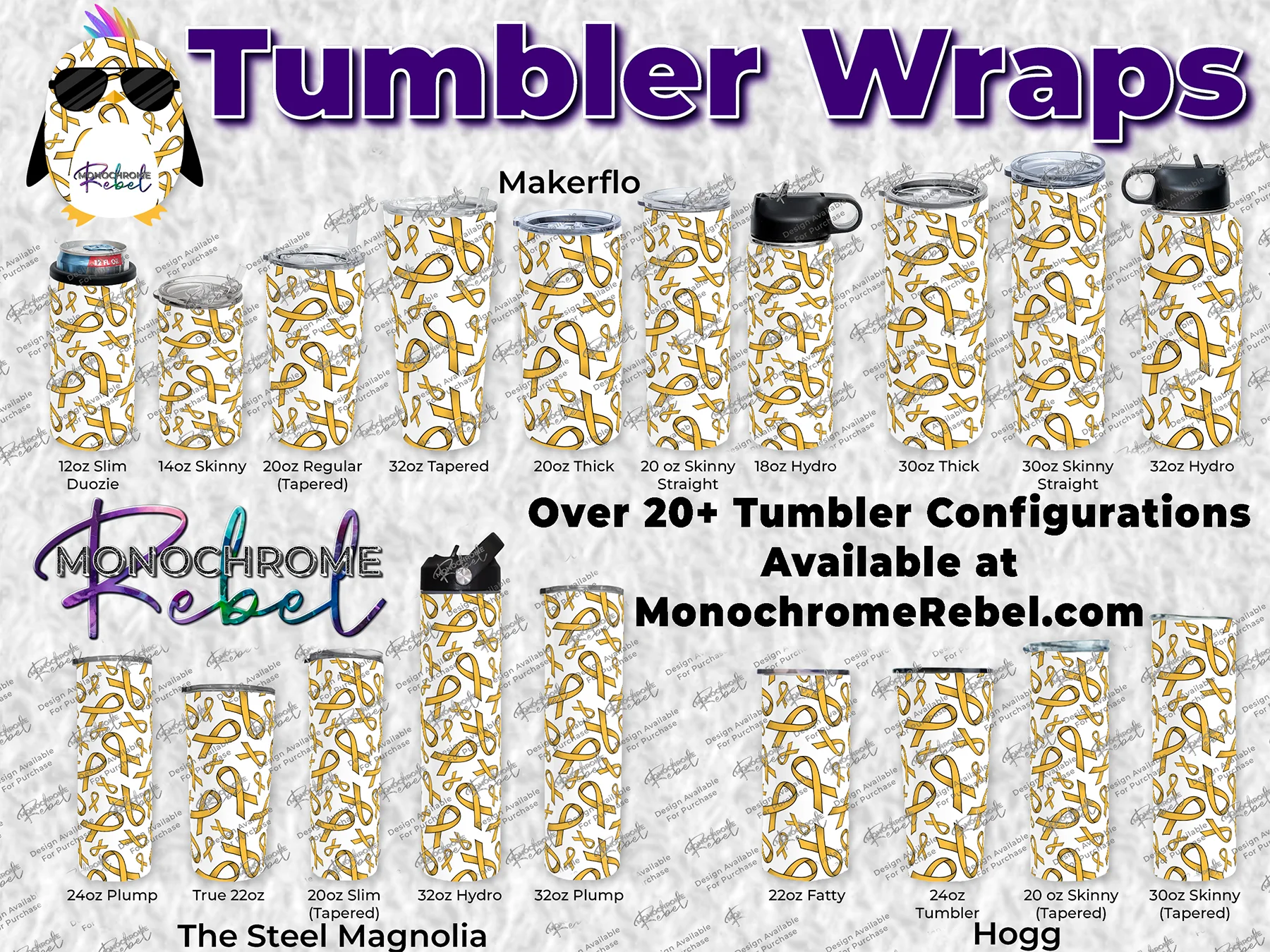 Childhood Cancer Ribbons Tumbler Wrap - Image 2