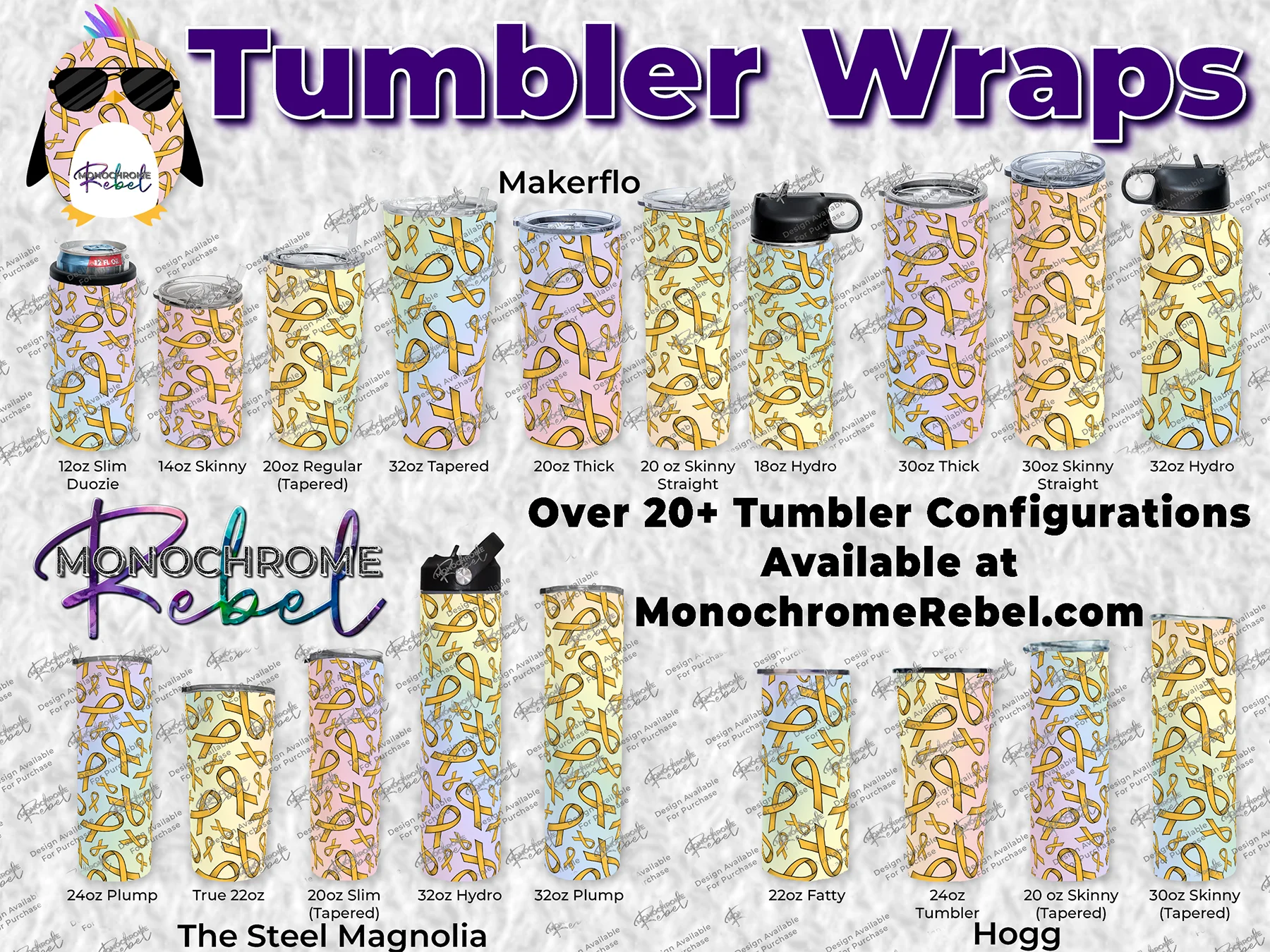 Childhood Cancer Ribbons Tumbler Wrap - Image 3
