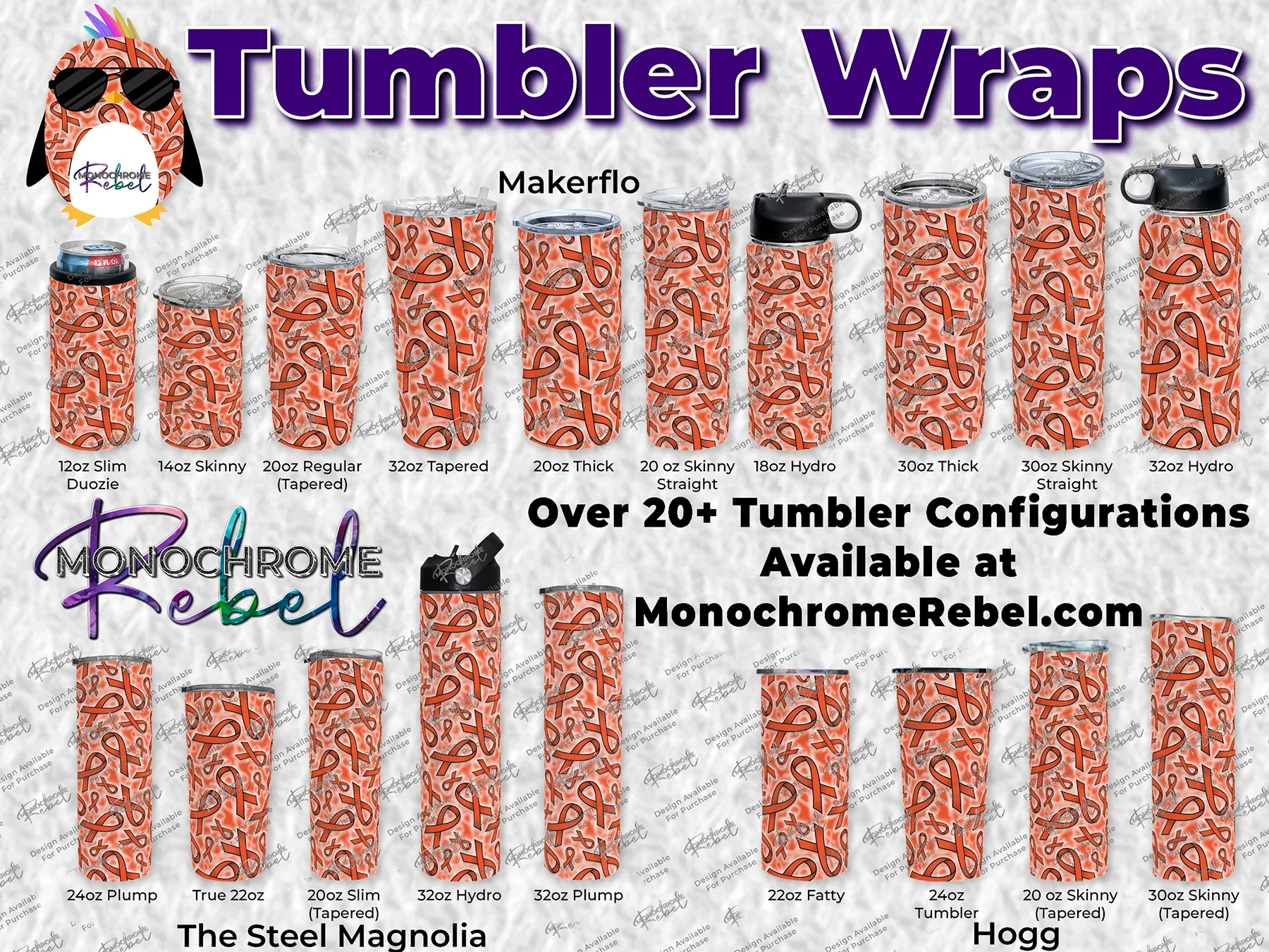 Leukemia Cancer Ribbons Colored Tumbler Wrap - Image 2